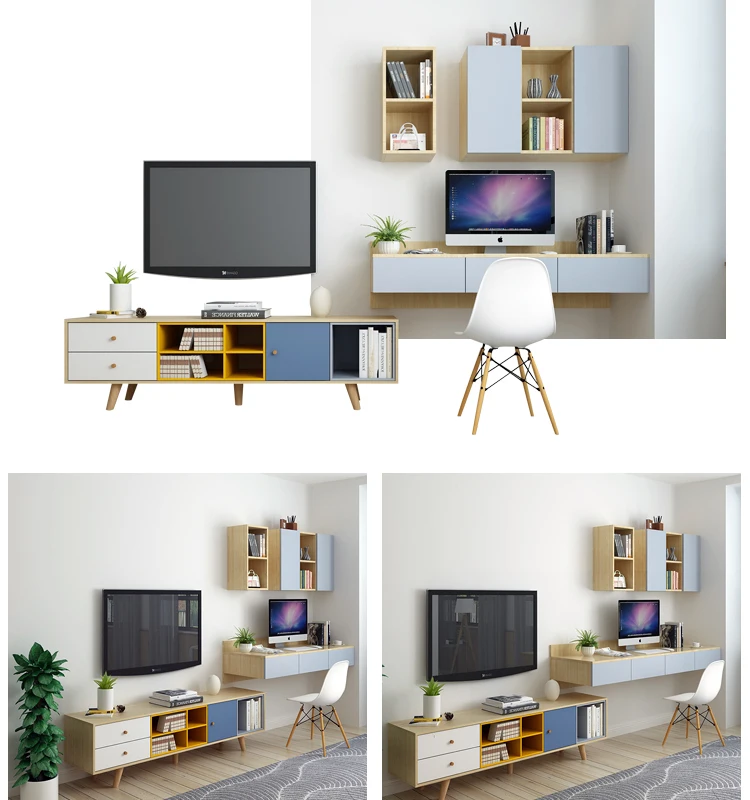 Contract Color Wooden Bedroom Combination Furniture Set Tv Stands