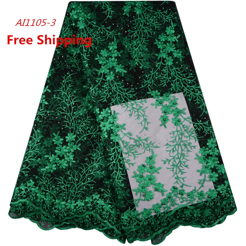 

969 Free Shipping Latest Nigerian Green Lace Fabric 2019 High Guality, Cupion