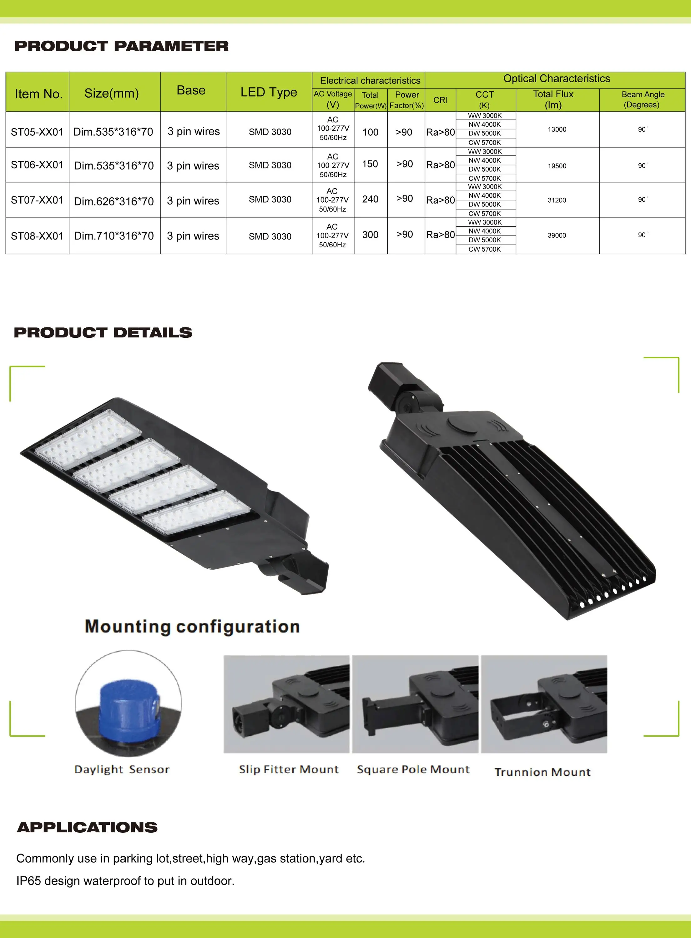 1000w Mh Hps Replacement Smd3030 Led Shoebox Light Fixture 300w