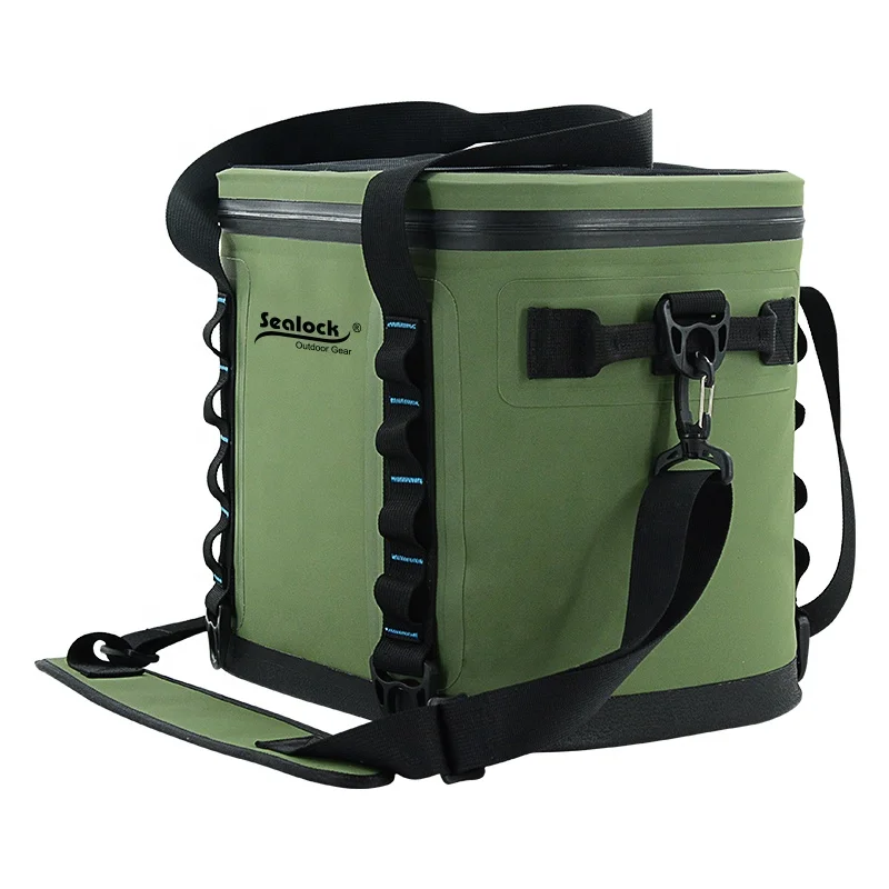 

Waterproof beer lunch cooler bag insulated, Green,blue,light gray