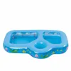 Blue Inflatable Sand and Sea Three Compartment Children's Play Pool Kiddie Swimming Pool Play Center Inflatable Rectangular Pool
