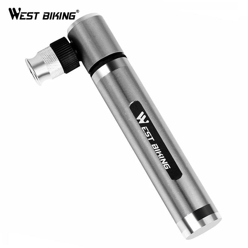 

WEST BIKING 89G Portable Mini Bike Pump 160 PSI High Pressure Cycling Hand Air Pump Ball Tire Inflator Mini Bicycle Hand Pump, Silver