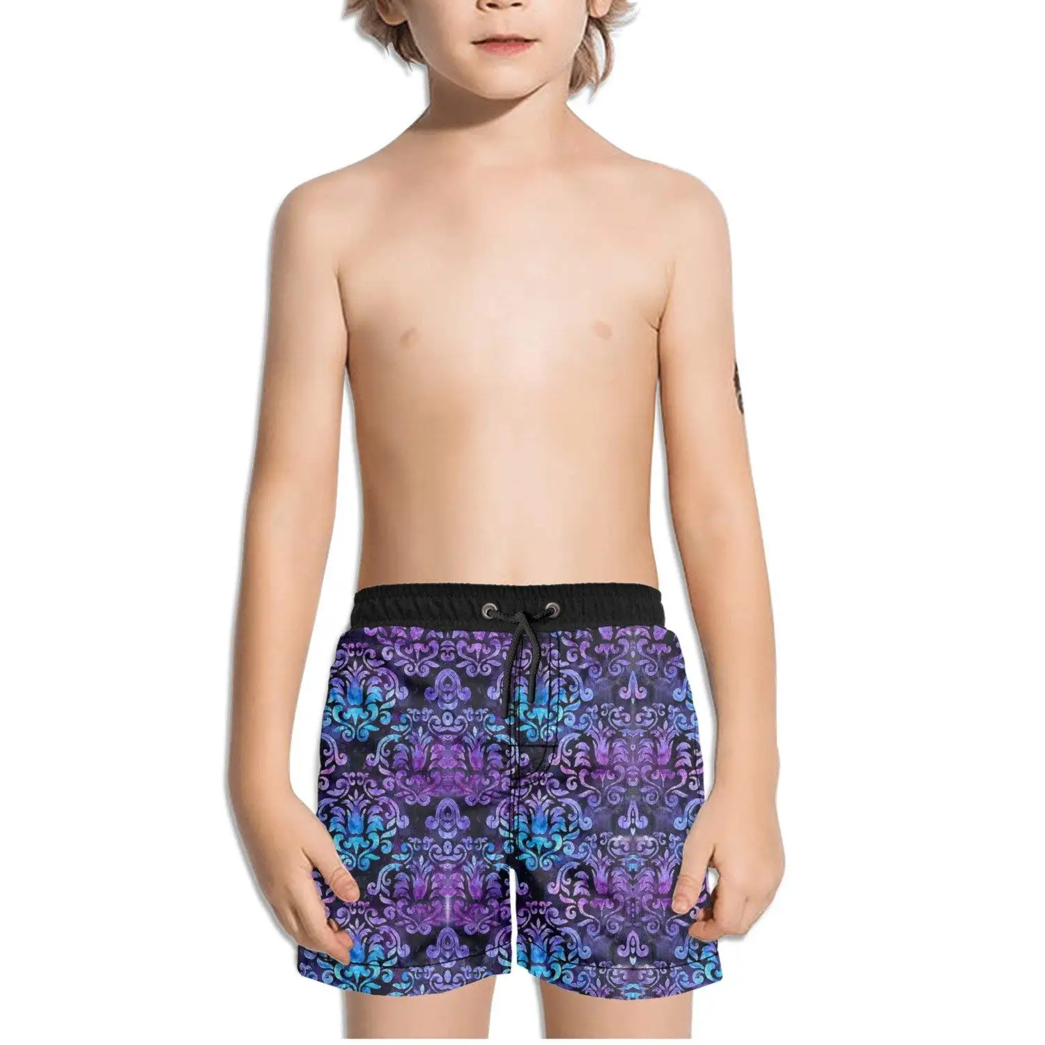 purple swimming shorts