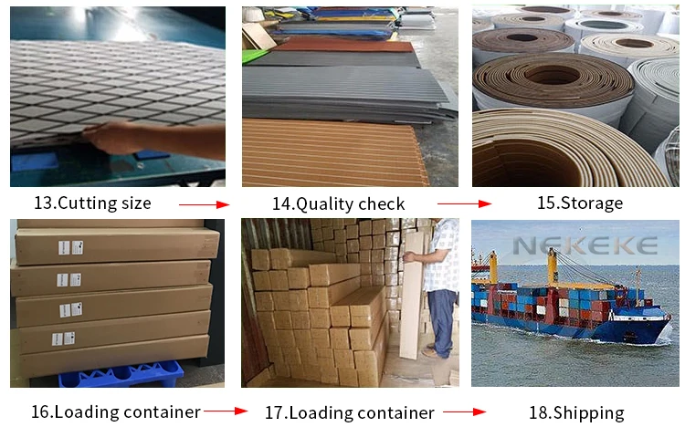 NEKEKE EVA foam deck pad Faux Teak Sheet Marine flooring sails deck flooring decking Mat with boat yacht