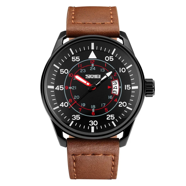 

Skmei Wholesale Student Fashionable Quartz Watch Analog Wristwatch Perfect Japan Movt Men's Watches Oem, Black;brown