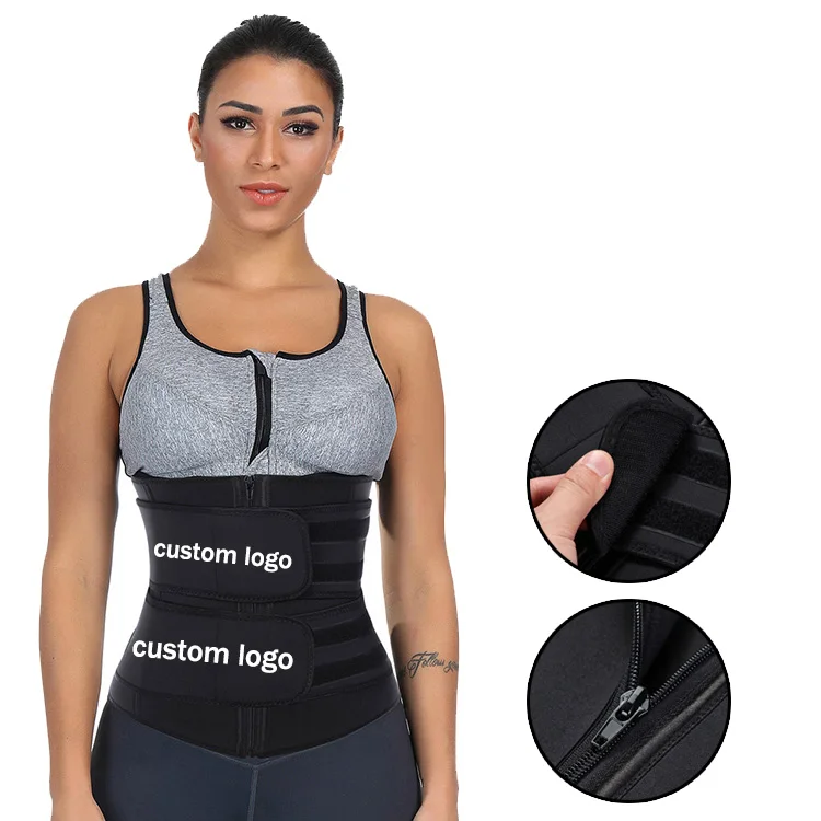 

customize Logo Double Belt double strap waist belt Control Plus Size Shapewear Women Waist Trainer