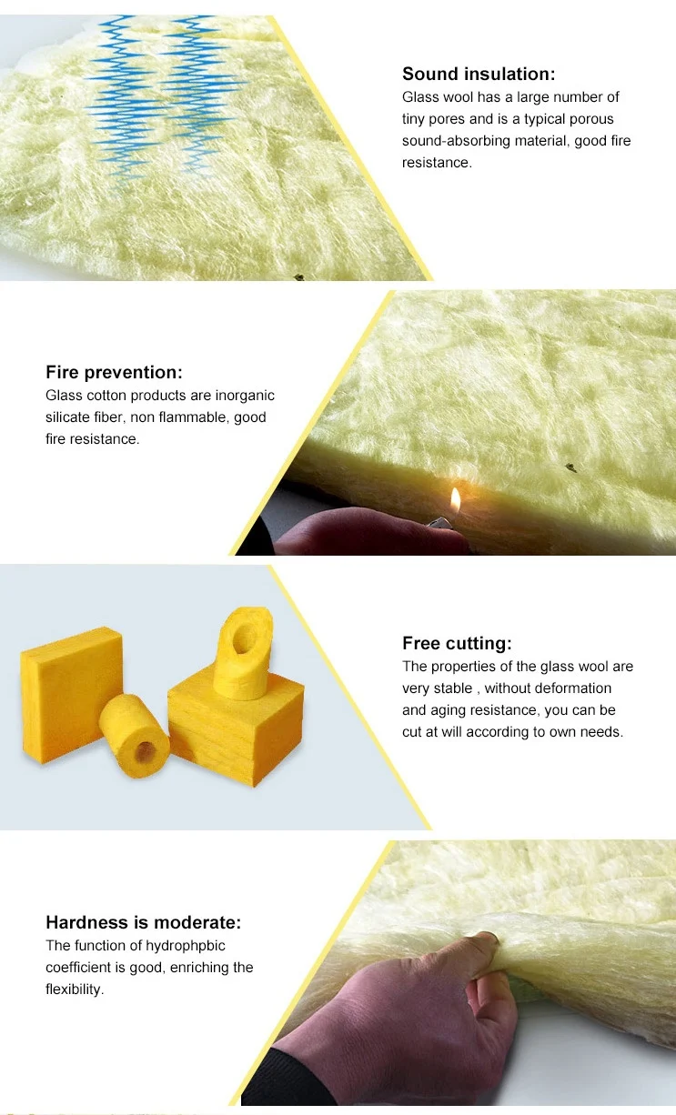 Cheap Fiberglass Wool Roll Insulation Blanket 48kg/m3 Glasswool 25mm