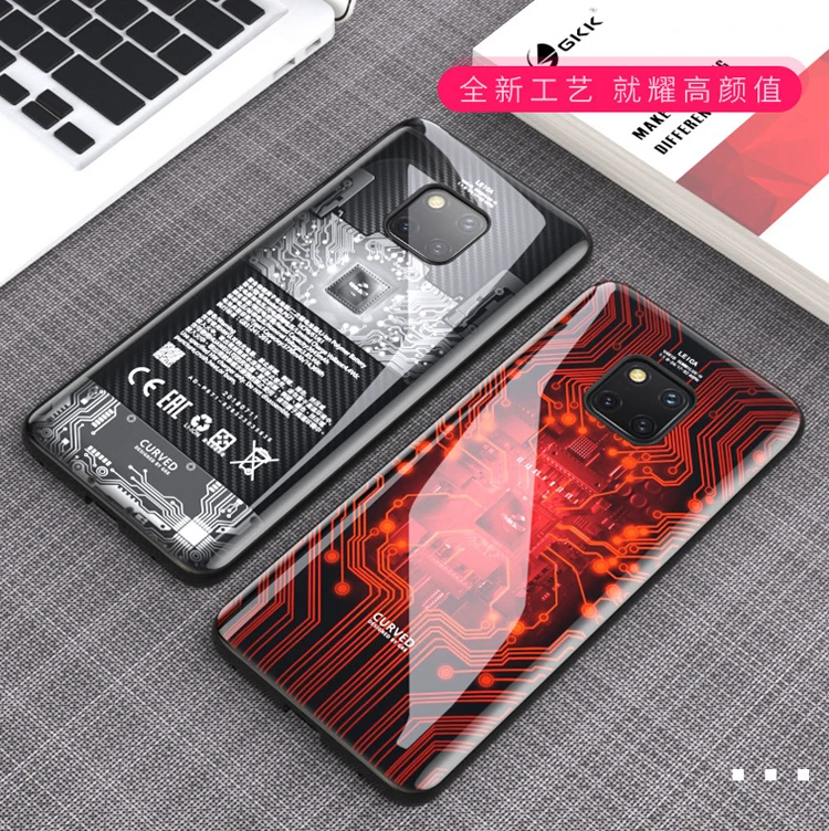 

Original GKK really full curved tempered glass mobile phone back cover for huawei p30 soft tpu cellphone case