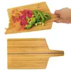 2 Bendable Bamboo Cutting Boards Folding Wood Paddle Block Set Kitchen Chopping