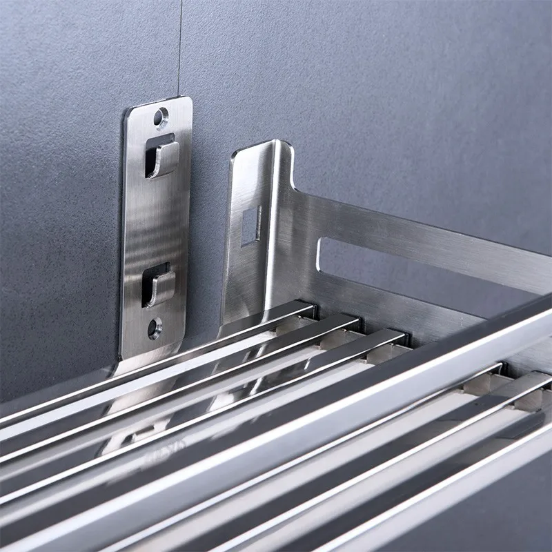 New Popular Storage Shelving No Nail Stainless Hanger Kitchen Wall