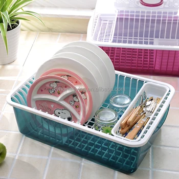 Plastic Kitchen Cabinet Organizer Dish Rack With Cover Buy Dish