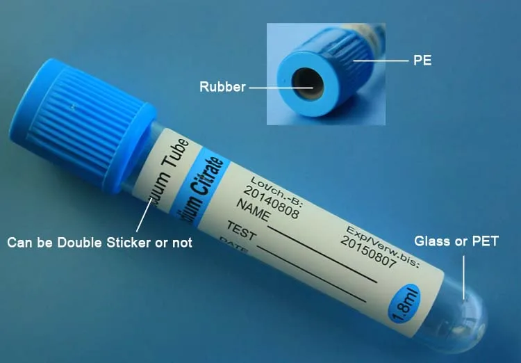 Different Volume Medical Vacuum Blood Collection tube