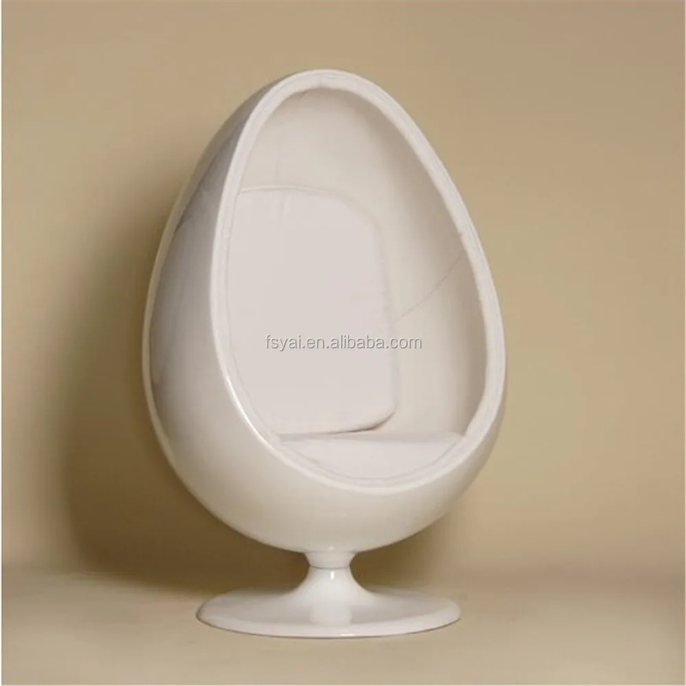 Yellow Fabric Egg Shaped Kids Leisure Modern Fiberglass Hanging Egg Pod