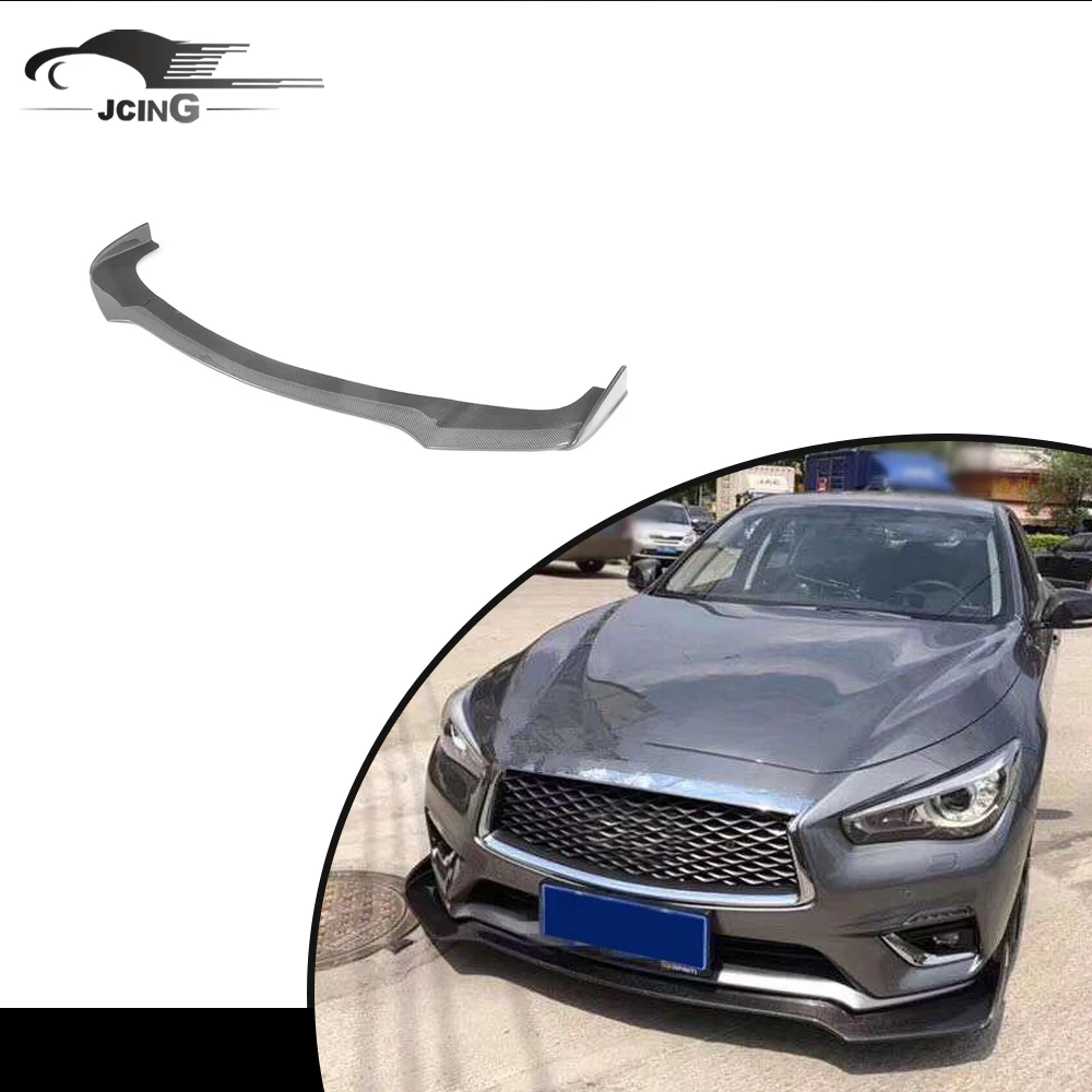 

Carbon Fiber Car Front Bumper Spoiler Lip For 2018 INFINITI Q50 Base Standard