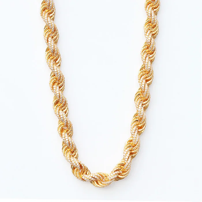 

Missjewelry Hip Hop Iced Gold Chain Diamond Necklace Men, 18k gold;rhodium;rose gold or black