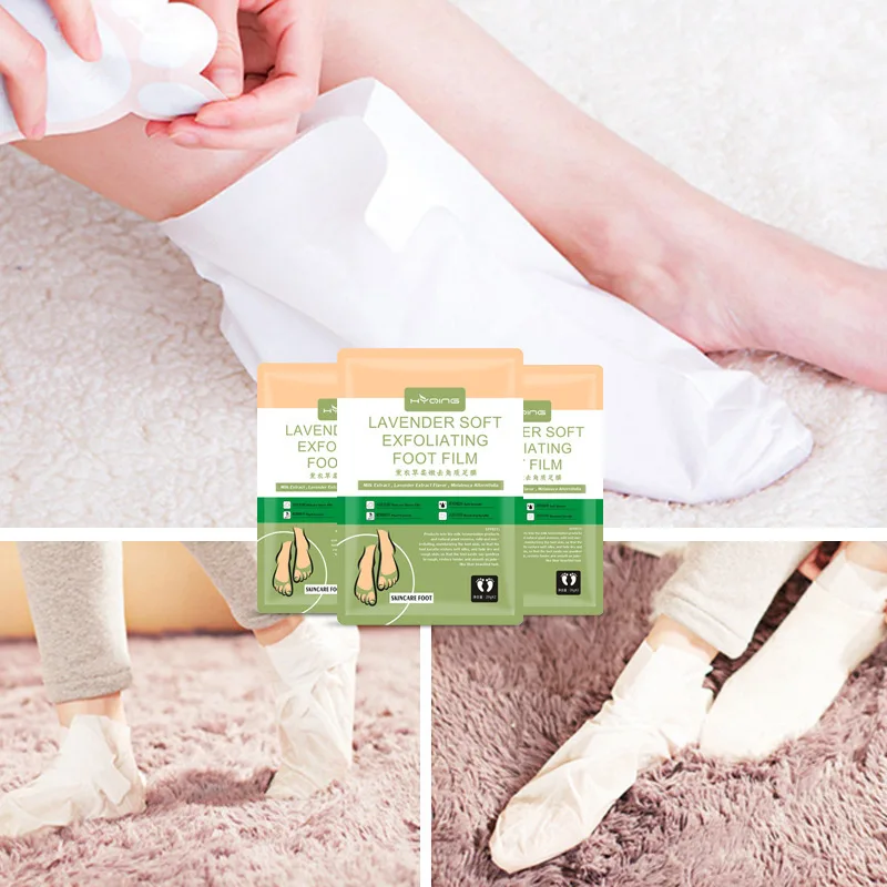
Free Shipping Wholesale Exfoliating Foot Peel Mask Lavender Exfoliating Socks Baby Care Pedicure Socks Remove Dead Skin 