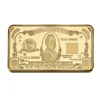WR 24k Gold Bar Collectible 1000 Dollar Gold Plated Souvenir Bar American Currency Bill Note Art Crafts Wtih Plastic Case