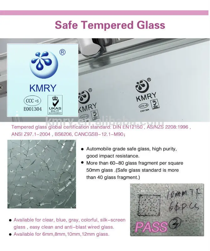 6MM Double Frameless Swing Tempered Glass Shower Door Price(KD3011)