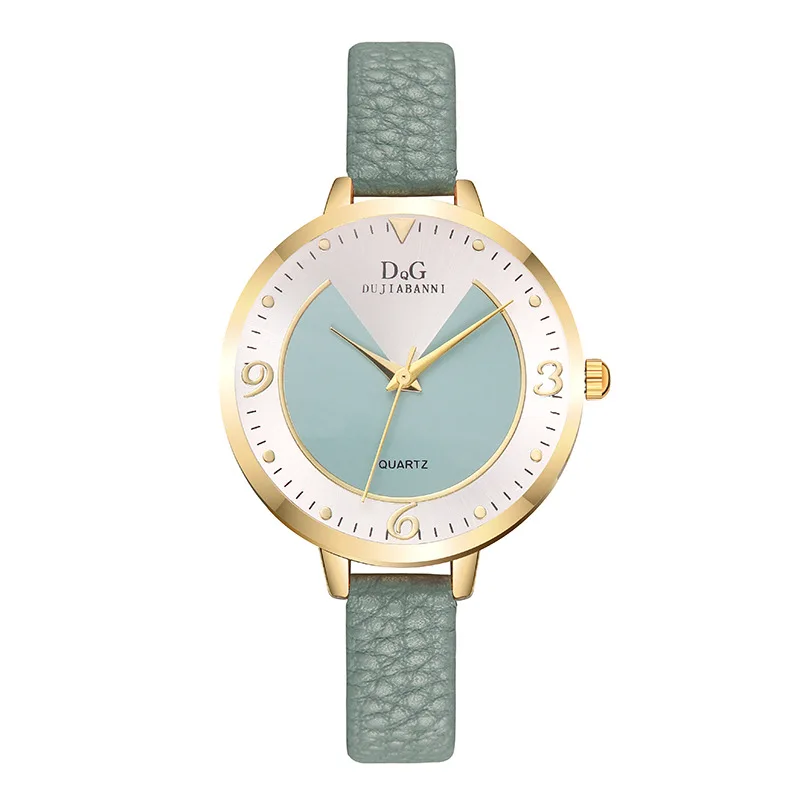 

New cake fan dial Lather ladies watch luxury