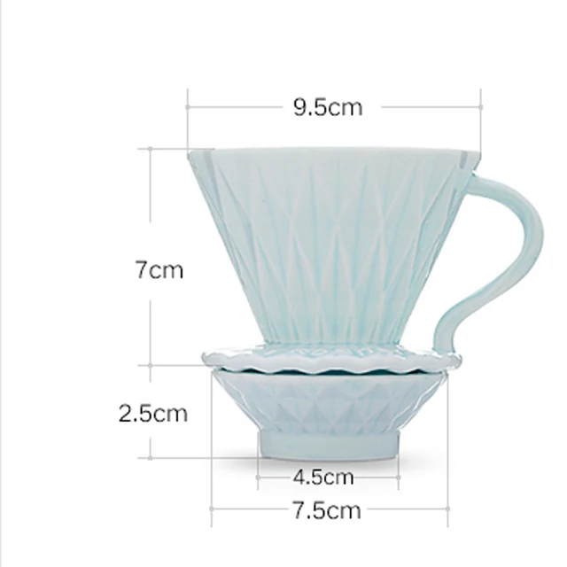 

customized porcelain coffee dripper pour over coffee 3 hole dripper with handgrip ceramic coffee filter cup