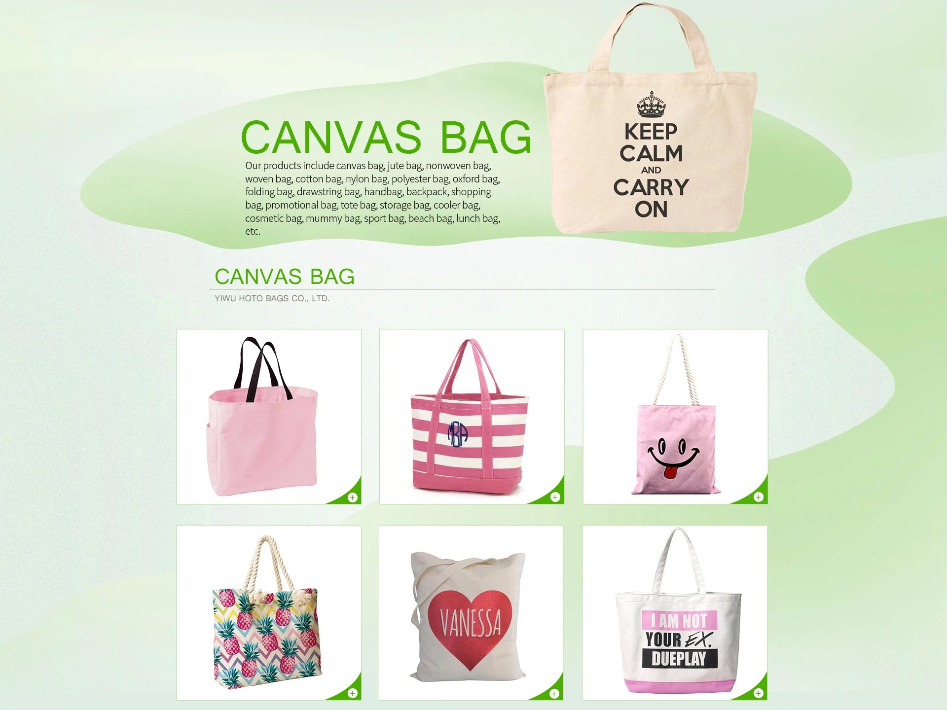 Yiwu Hongtuo Bags Co., Ltd. - Canvas Bag, Jute Bag
