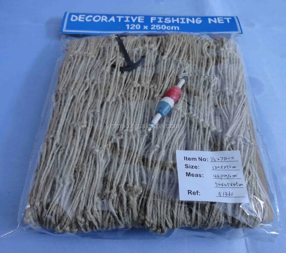 Decorative Nautical Fishing Net With Nautical Details Brown Net