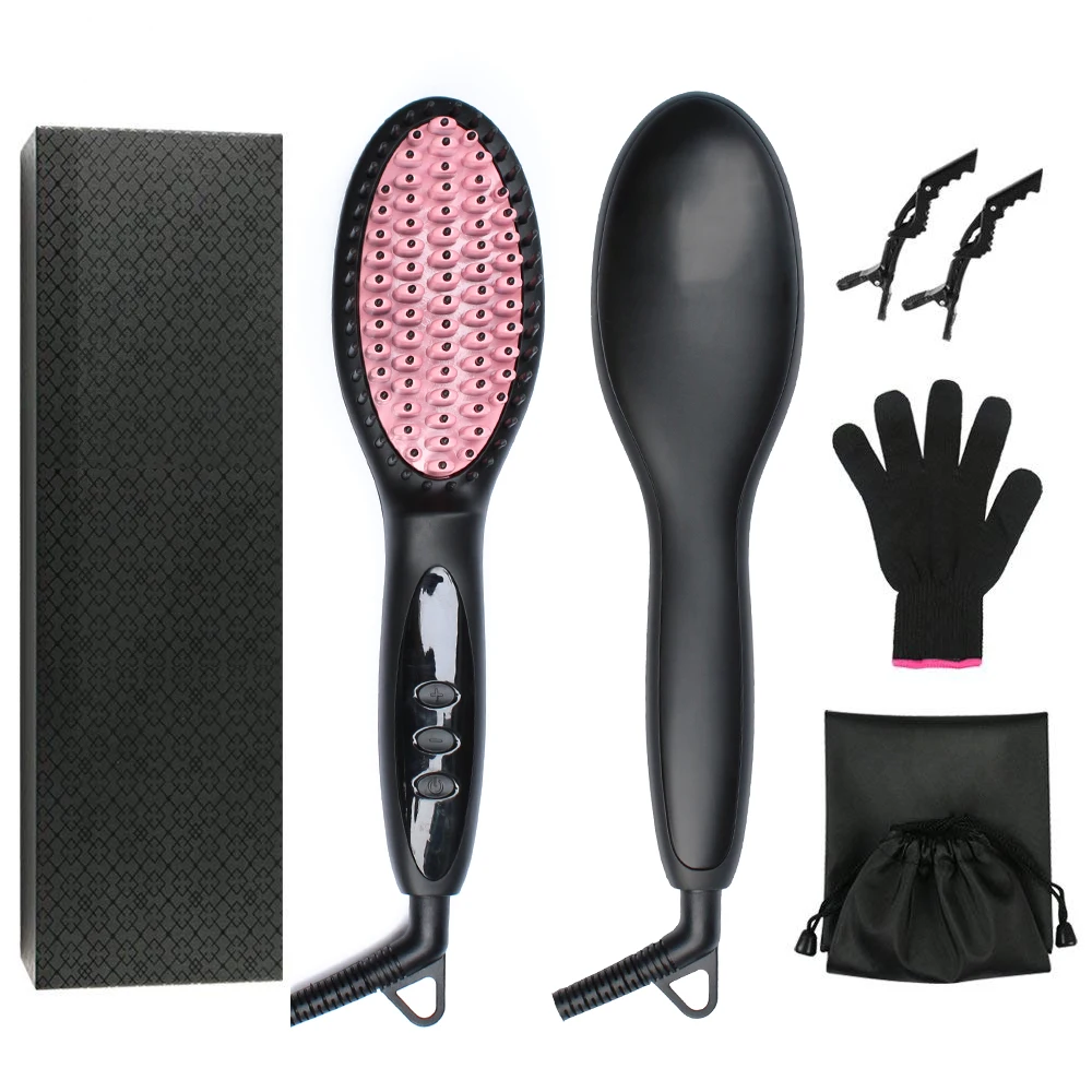 

Create Own Your Brand Price Protein Fast Hair Straightener Brush Beauty LCD Display Electric Comb Steam Hair Straightener, Black;white and as you required