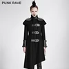 Y-679 Gothic Killers Women Rivets Shoulder Stand Up Collar Asymmetrical Long Coat