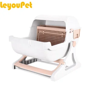 Image of Leyou Pet Hot selling self-cleaning litter box cat toilet litter pan