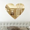 Heart shaped acrylic wall mirror stickers home decors