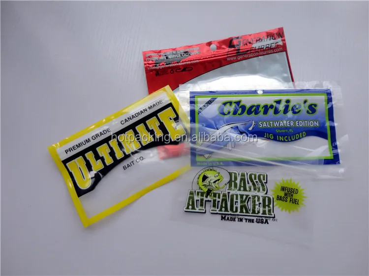 Fishing Bait Bag Custom Soft Plastic Fish Lure Baits Packaging Bag With