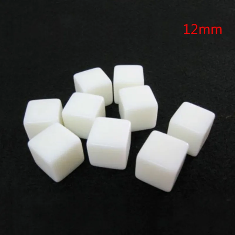 6Pcs/set Glossy Blank Dice Can Be Printing DIY Dice Square Angle 12mm 14mm 18QY 