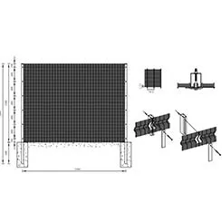 High Security Anti Climb Mesh Fence Panels ,3" x 0.5" diameter 4.00mm ,12.7mm x 76.20mm