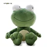 lovely creative soft green frog plush stuffed toy with new big eyes doll