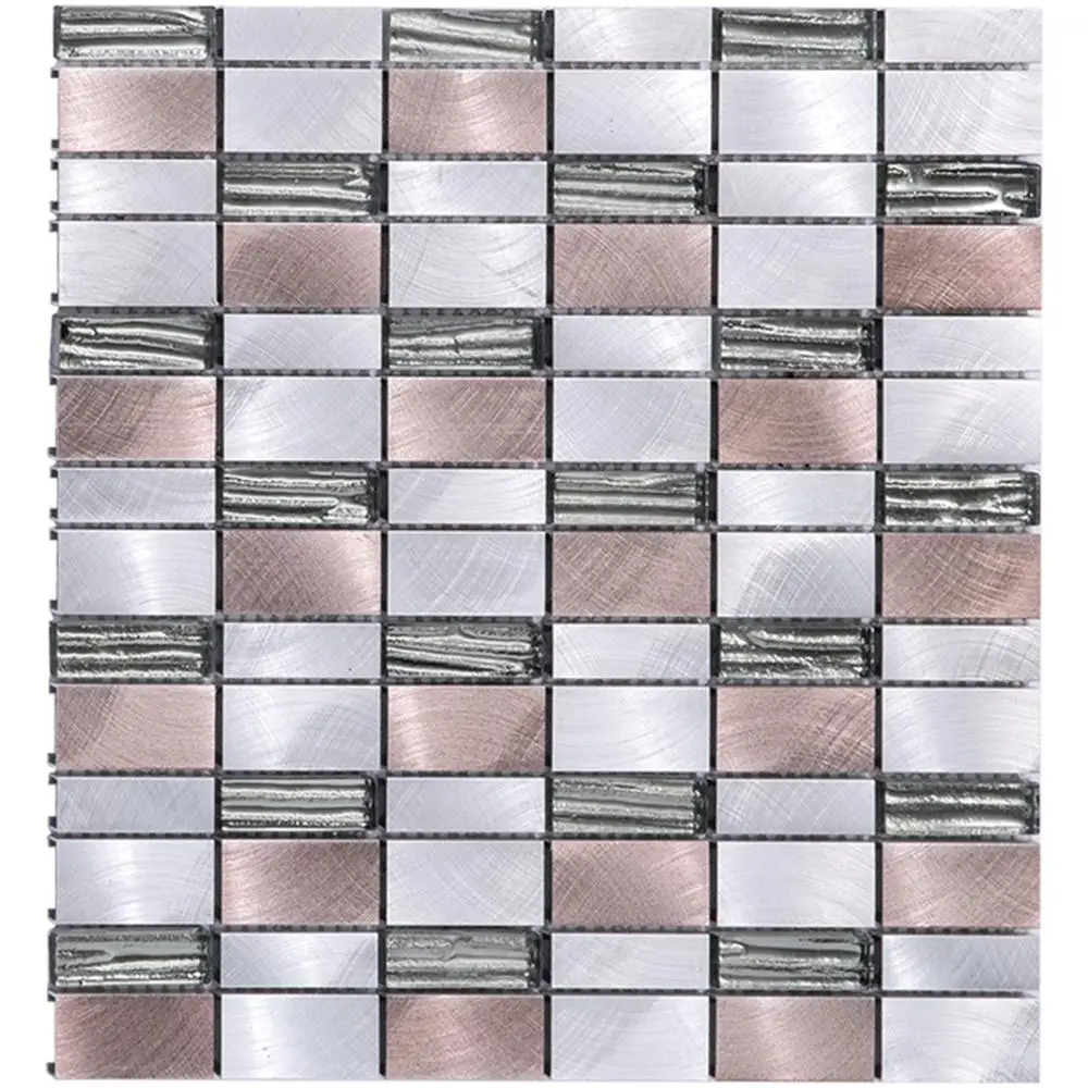 rose gold metal mosaic mix  glass mosaic wall tiles