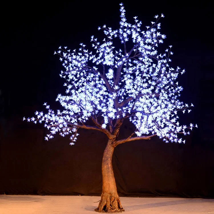 2.8m super quality outdoor artificial christmas light RGB color changing led cherry tree