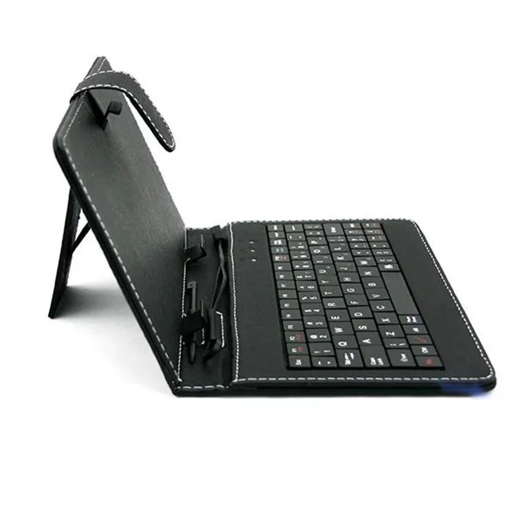 

High quality portable 10 inch android tablet wired keyboard case, Black white