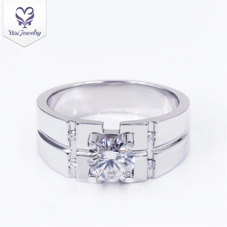 

Yadis fashion jewelry factory wholesale 925 silver white gold plated luxury moissanite men's ring