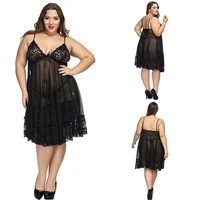 

China New Design High Quality Women Sexy Lingerie Black And White Plus Size Floral Printed Lace Babydoll