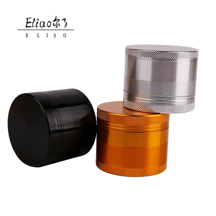 

YiWu Erliao New Herb Grinder Metal Crusher 4-Layer  Aluminum Herb Tobacco Grinder Smoke Grinders Herbal Spice, Black;silver;yellow;blue;green;red
