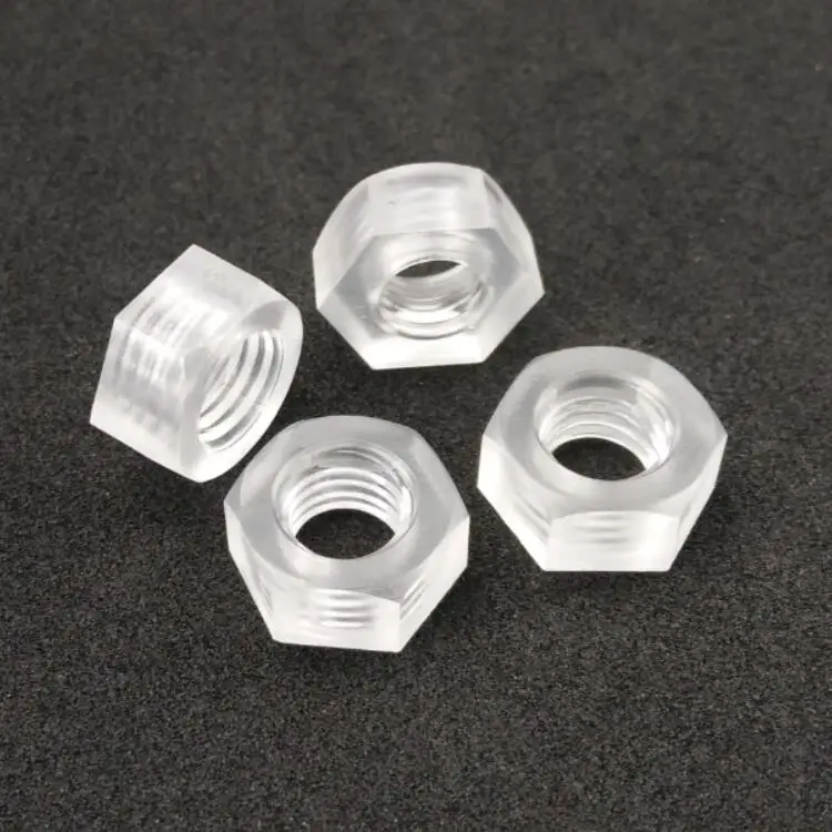 
M4 Clear Plastic PC Hex Nuts for Bolts Fastener Polycarbonate Standard DIN 934 