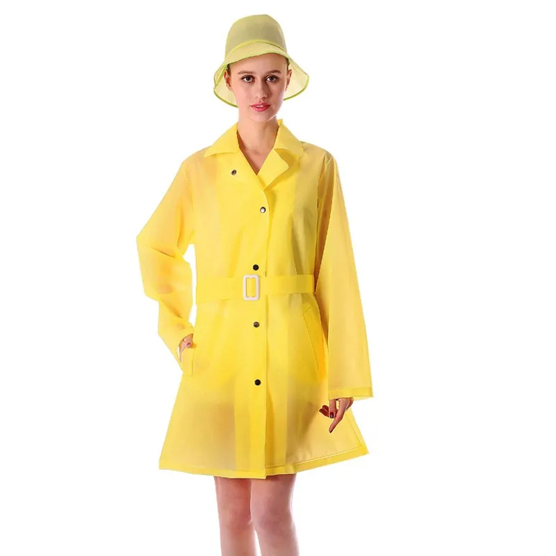 High Quality Fashion With Hat Waterproof Rain Gear Ladies Rain Jackets ...