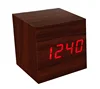 Zogifts new Wooden Red Light Alarm Clock LED Display Voice Sound Activated Digital Alarm Clock