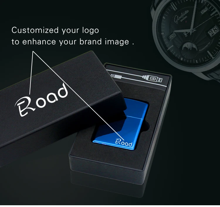 Eroad Windproof Stepped Crossover Arc Luxury Brick pattern USB charging electronic cricket lighters