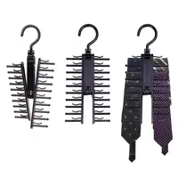 

3 Piece 360 Degree Rotation Non-Slip Clips Holder, Tie Belt Rack Organizer Hanger, Cross X Tie Rack