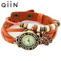 

QU0221 vintage women leather watch bracelet Qiin watches