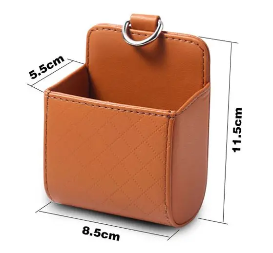 

faux leather car air vent trash mobile phone pouch storage coin box bag