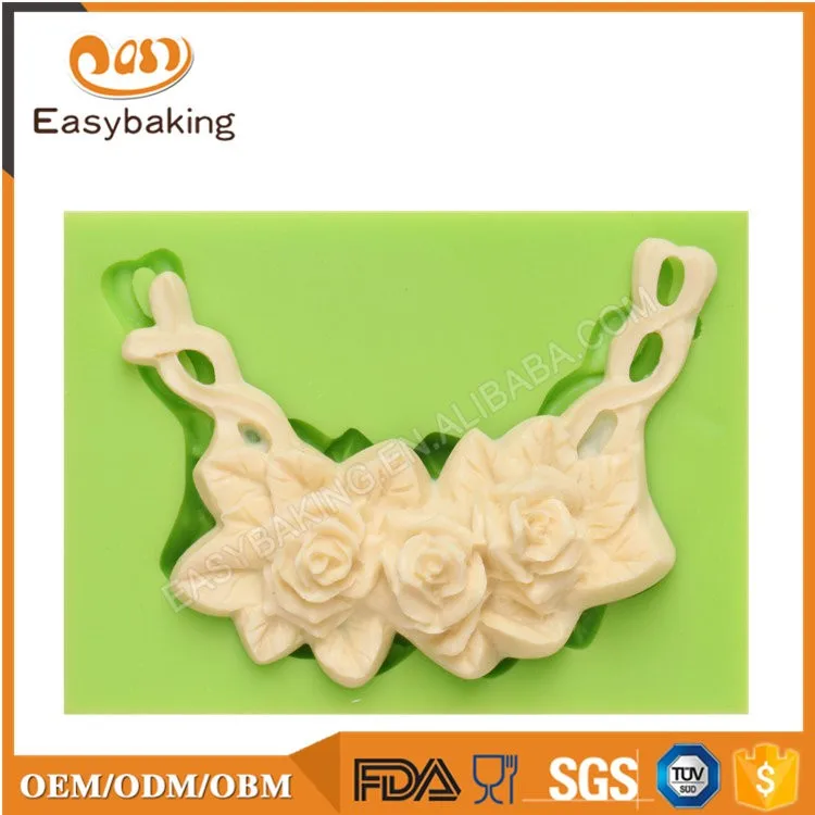 ES-4209 Alibaba hot sale fascinating silicone rose cake mold fondant tool for wedding cake