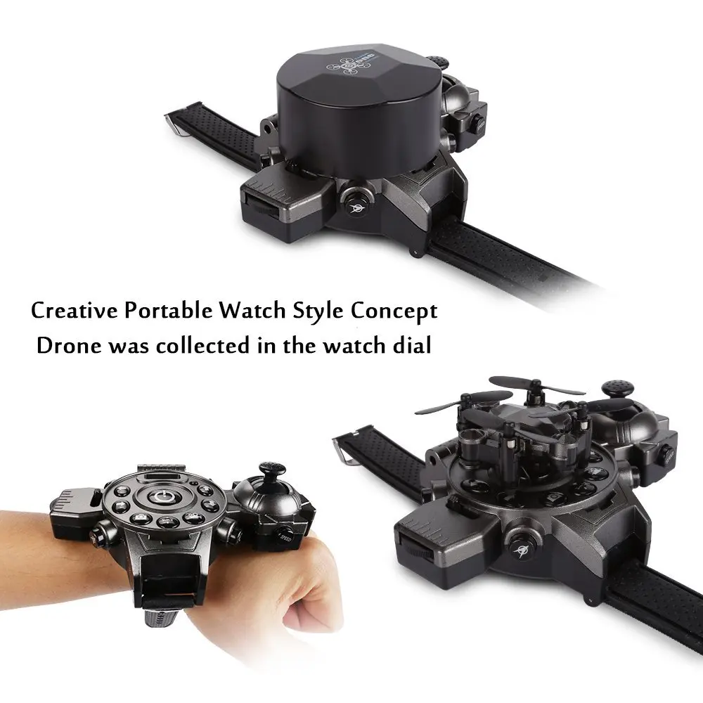 portable remote control watch style mini fold drone