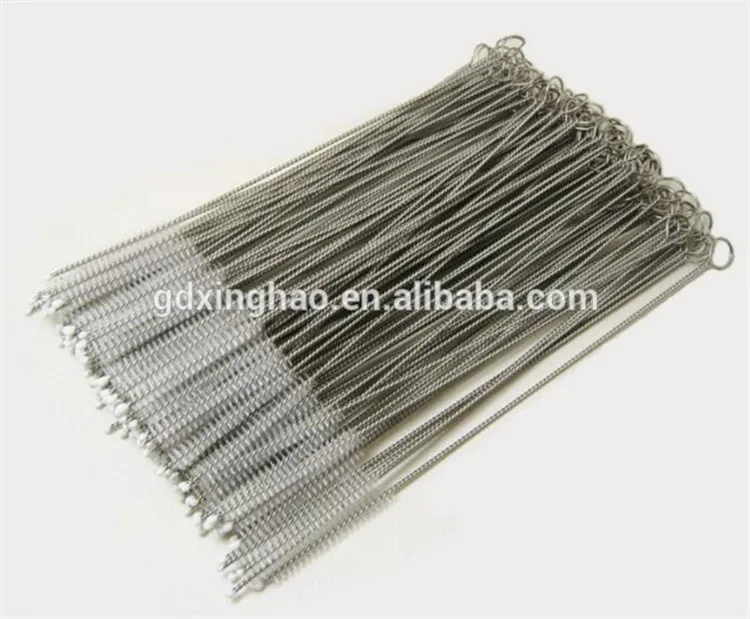 Chinese Factory Price Stainless Steel 5cm Head Different Length Straw Cleaning Brush